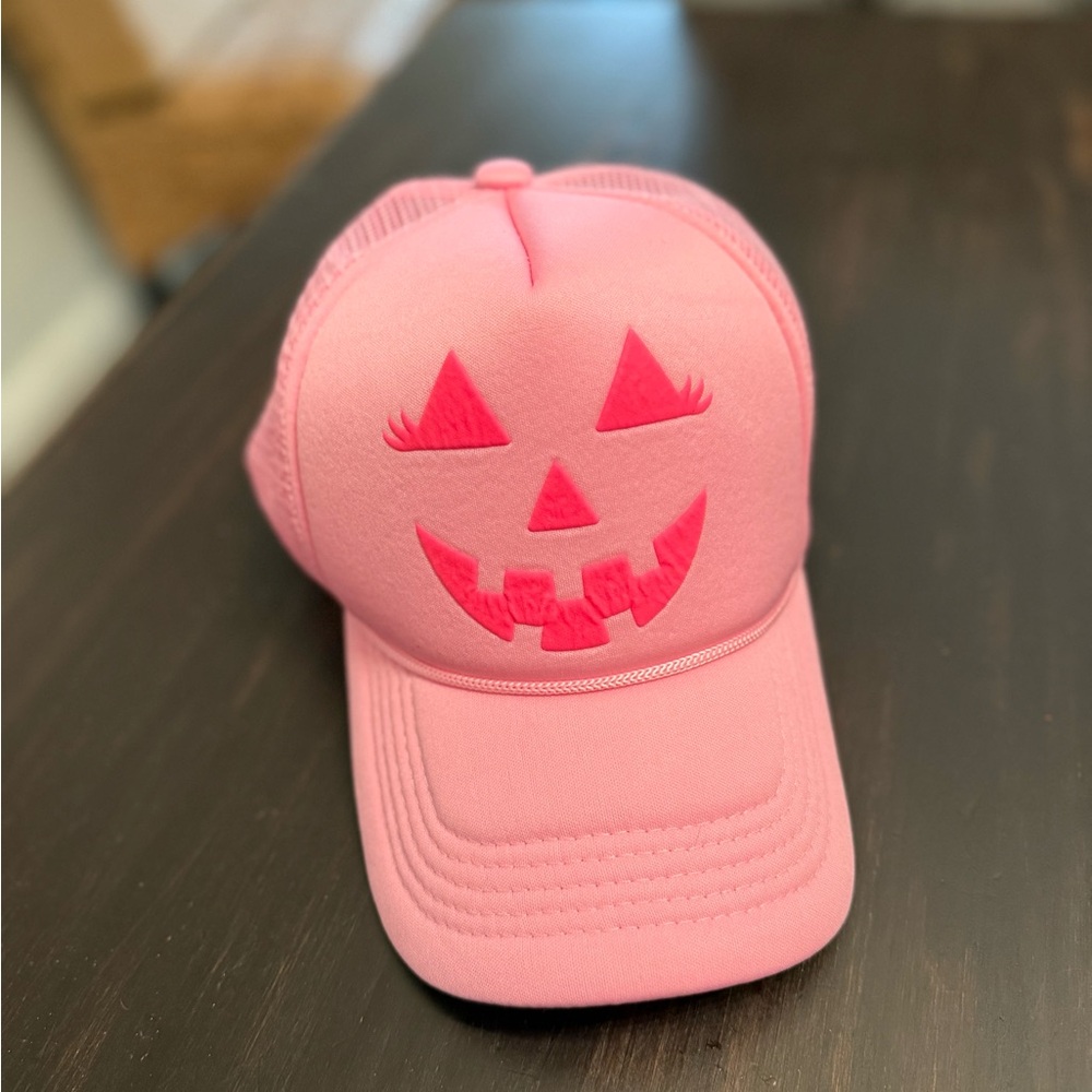 Pink Pumpkin Face Kids Costume Hat